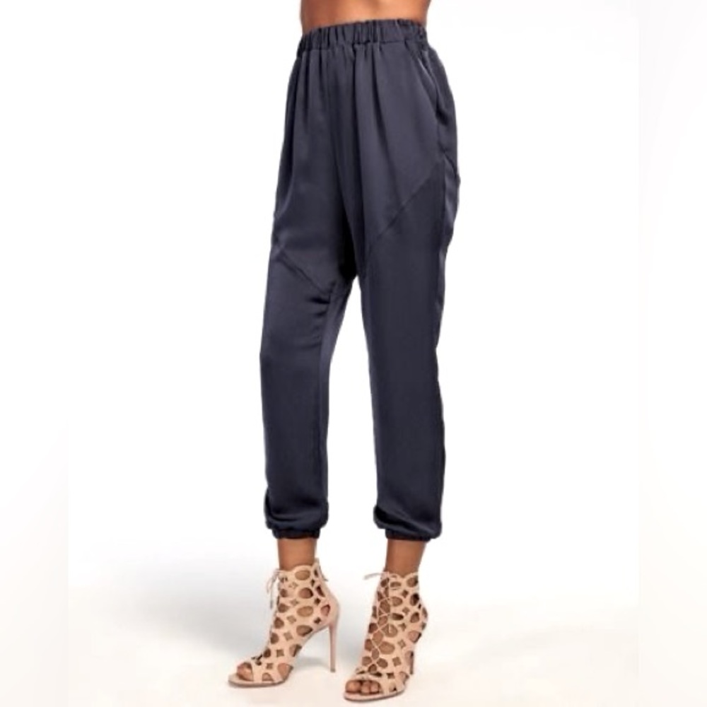 RAMY BROOK Tad Pant Satin Joggers Black Size XXS
